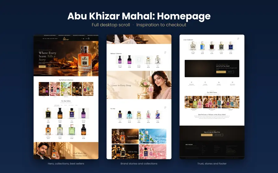 Full homepage, desktop and mobile
