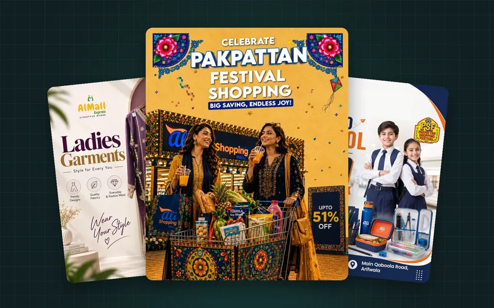 Campaign posts for Ali Shopping Mall, Al Mall Express and Sultan Shopping Mall