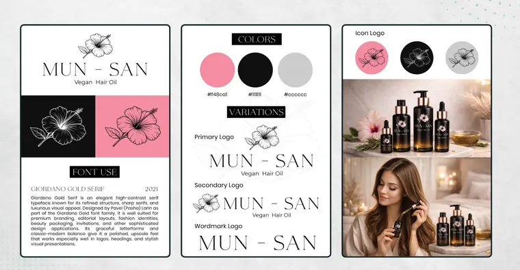 Mun-San: Brand identity for a hair oil