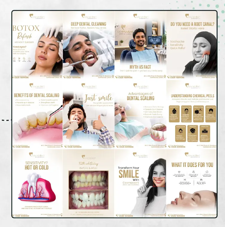 Beauty clinic: Skincare and dental social media