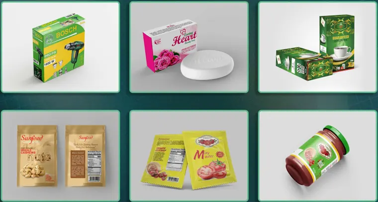 Packaging: Tools, soap, tea, snacks and sauces