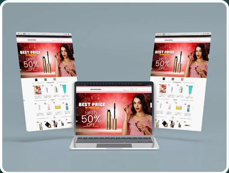 Beauty store website: E-commerce design, desktop and mobile